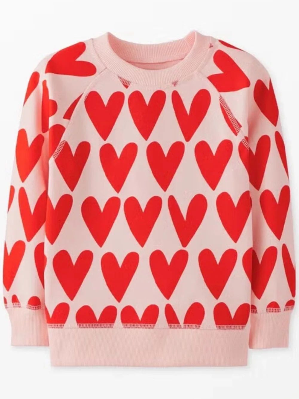 Hanna Andersson Pink Heart Print Sweatshirt Sz 130cm